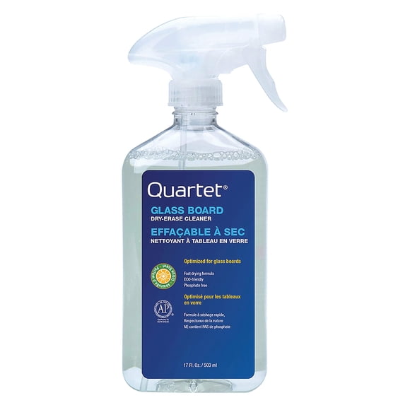 Limpiador de pizarra blanca Quartet Glass, borrado en seco, 500 ml, naranja