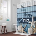thumbnail image 6 of Shell Starfish Shower Curtain for Bathroom Decor, The Beach Is My Happy Place Waterproof Fabric Shower Curtain, 72"x78" Set with 12 Hooks, 6 of 9