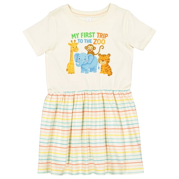 Inktastic My First Trip to the Zoo Girls Toddler Dress