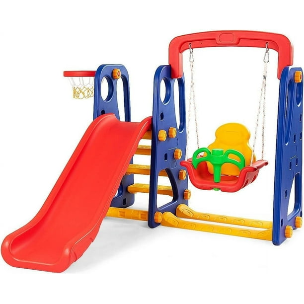 Resbaladilla Columpio y Canasta Centro Diversion Infantil Para Exterior Lumax ART000397 Walmart en linea