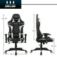 thumbnail image 3 of Goplus Massage Gaming Chair Reclining Swivel Racing Office Chair w/Lumbar Support White, 3 of 11