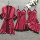 thumbnail image 2 of Pijamas sexys para mujer, conjunto de cuatro piezas, pijamas con tirantes estilo coreano, ropa de casa para mujer con camisón con almohadilla para el pecho, 2 of 5