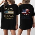 thumbnail image 2 of 250 Years We The People Semiquincentennial 1776 2026 Oversized Short Sleeve T Shirt American Flag Print Top Black L, 2 of 5