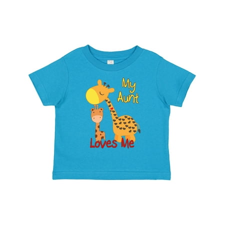 

Inktastic My Aunt Loves Me Giraffe Gift Toddler Boy or Toddler Girl T-Shirt