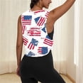 thumbnail image 6 of cocolona Patriotic Shirts for Women 4th of July Summer Sleeveless Crop Gym Yoga Workout Tank Tops, 6 of 7
