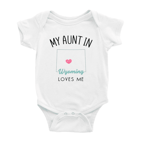 

My Aunt In Wyoming Loves Me Baby Short Sleeve Romper Bodysuits 3-6 Months