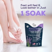 Foot Cure Soothing Lavender Foot Soak - Pedicure Foot Spa with Epson Salts for Soaking Feet, Athletes Foot, Callus Softening, Foot odor Scent 16oz
