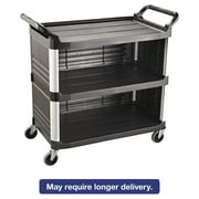 Rubbermaid Commercial Xtra Utility Cart, 300-lb Cap, Three-Shelf, 20w x 40-5 8d x 37-4 5h, Black by RUBBERMAID COMMERCIAL PROD.
