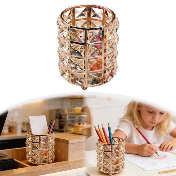 Elegant Gold Pen Holder Modern Desk Organizer Stylish and Home Stationery Accessory for Pencils and Pens