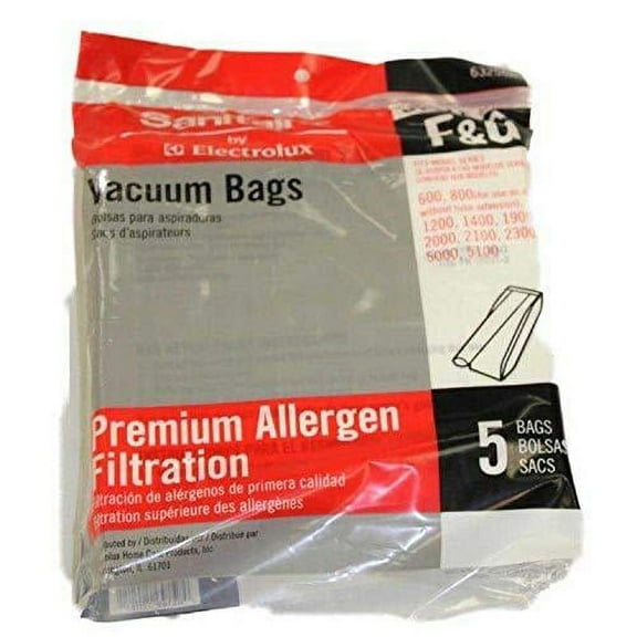 Compatible with Electrolux 63250A-10 Paper Bag, Style F&G Compatible with Sanitaire 5 Pk