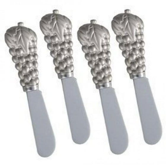 Supreme Housewares 00102 Cheese Spreader - Grape Design - 2 Sets Of 4