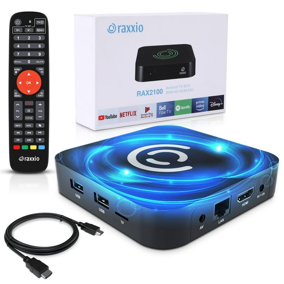 Raxxio RAX2100 4K Android TV Box, Amlogic S905X3, 4GB RAM, 64GB ROM, Ultra HD, WiFi, Bluetooth