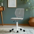 thumbnail image 6 of Homy Casa Adjustable Teen Desk Chair with Wheels, Swivel Task Chair with Mesh Back, Grey, 6 of 11