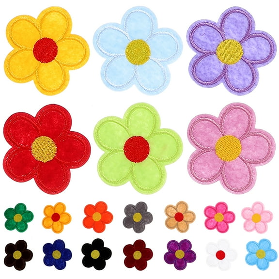 40pcs Iron On Patches Sewing Patches For Holes Jean Jacket Embroidered Sew On Patches Flower Patches
