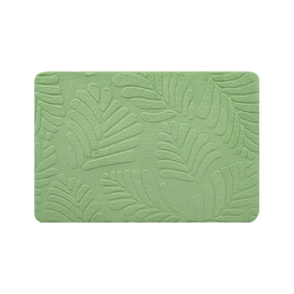 SHENGXINY Solid Color Bath Mat Rugs Ultra Absorbent Non-Slip Memory Foam Machine Washable Soft Velvet Bath Mats Easier To Dry For Bathroom Floor Green