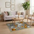 thumbnail image 3 of ODIKA Halloween Ghost Striped Pumpkin Border Welcome Fallc Door Doormat for Playroom, Bedroom, Reading Nook, Pet Friendly & Kids Safe Play, 3 of 7