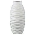 thumbnail image 2 of Urban Trends Collection 21406 Ceramic Vase With Embossed Wave Design Matte White, Small, 2 of 3