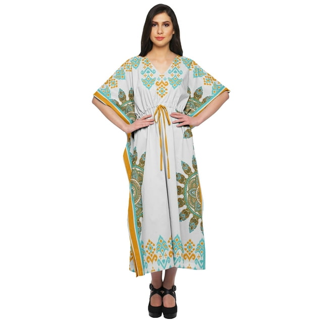 Moomaya Caftan pour Femmes Grande Taille Tenue d'Été Sortie de Plage Kimono Robe Caftan