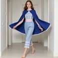thumbnail image 5 of Animated Movie Inspired Blue Cowgirl Costume for Women, Cape Top Pants Set with Wrist and Head Accessories, Cosplay Outfit for Themed Party, 5 of 6