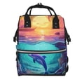 thumbnail image 1 of Disketp Hawaiian Island Dolphin Mochila de Pañales de Gran Capacidad con Múltiples Bolsillos, Mochila de Viaje Multifuncional para Bebé, Unisex, Moderna y Resistente, 1 of 6