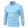 thumbnail image 2 of Miluxas Men's Slim Fit Turtleneck Sweater Casual Twist Patterned Pullover Knitted Sweaters Light Blue, 2 of 5