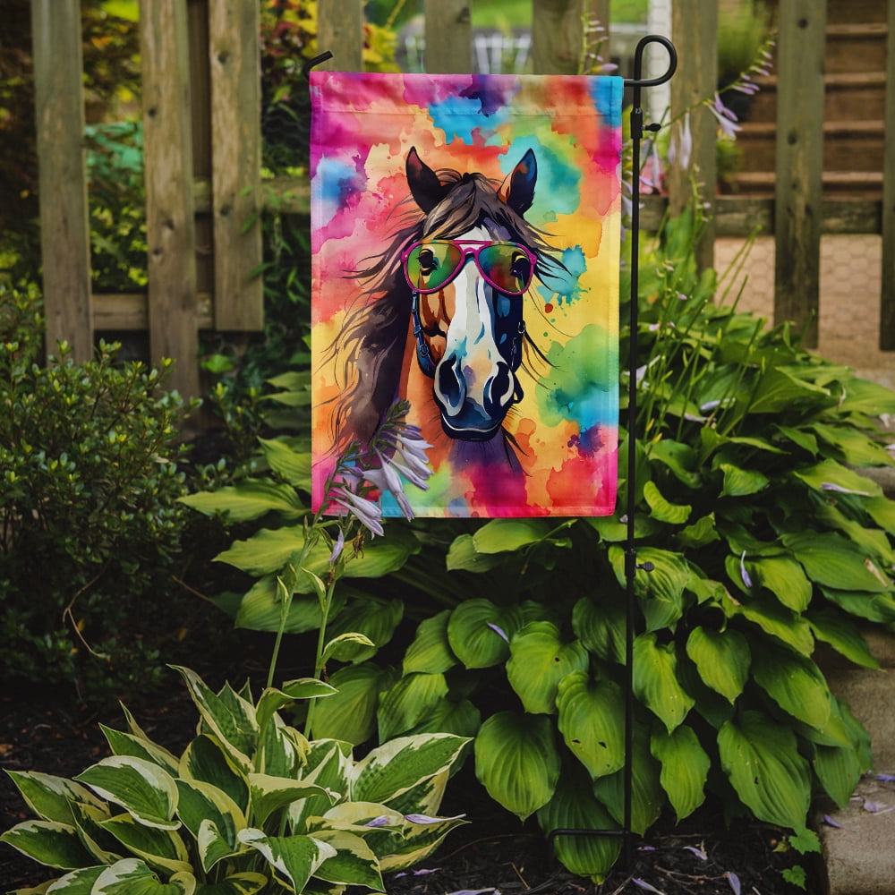 Hippie Animal Horse Garden Flag 11.25 in x 15.5 in