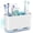 Blue, variant on Toothbrush Holders for Bathrooms Organizers and Storage, Large Tooth Brush Holders with Drainage, Anti-Slip Electric Toothbrush and Toothpaste Holders Caddy for Shower Kids Family, Black