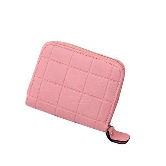 TAILTOSS 1Pcs Small Girls Wallet Pink Rectangular Zipper Closure for Travel Holds Cards and Coins