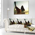 thumbnail image 2 of Designart Tropical Beach with Huge Boat - Seashore Throw Pillow - 16x16, 2 of 4