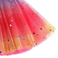 thumbnail image 6 of Godom Girls Denim Tutu Skirt 3T-10T Glitter Print Star Tulle Princess Party Dress,Watermelon Red, 6 of 7
