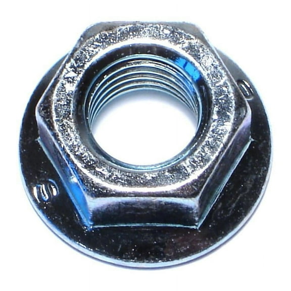 12mm-1.75 Zinc Plated Class 8 Steel Coarse Thread Flange Nuts (6 pcs.)