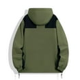 thumbnail image 3 of Maoxin Men's Jacket Men's Casual Loose Fitting Long Sleeved Zippered Hooded Jacket Jacket Coats , Army Green , M, 3 of 5