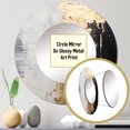 thumbnail image 3 of Designart "Alchemical Essence Abstract in Gold and Black" Abstract Round Mirror Set of 3 - Modern Gold Round Office Wall Mounted Mirror Set, 3 of 5