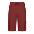 thumbnail image 5 of LONKITO Mens Cargo Shorts Elastic Waist Outdoor Fishing Hiking Shorts with Pockets Solid Color Casual Work Clothes, Size L, 5 of 8