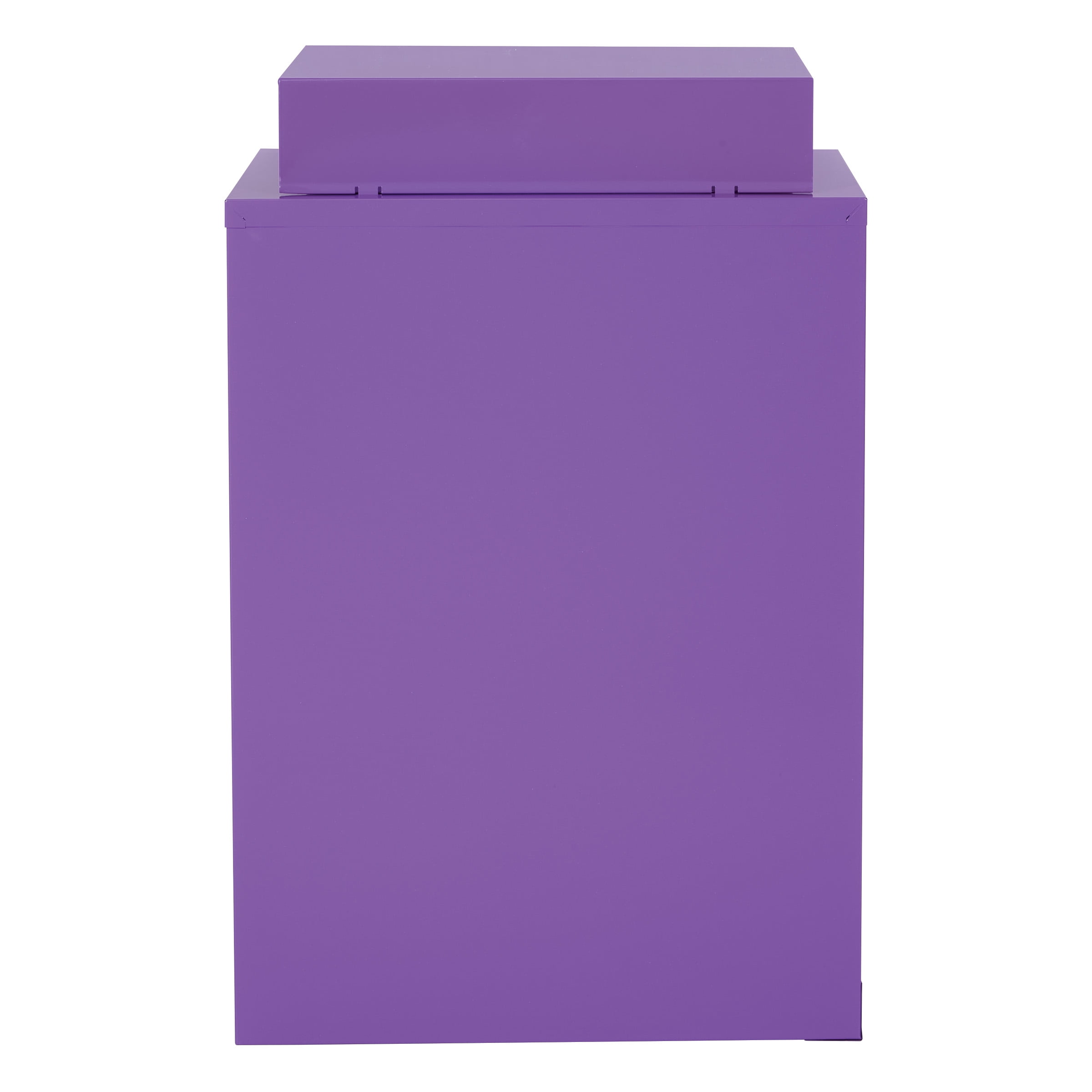 OSP Home Furnishings 3-Drawer Locking Metal File Cabinet, Purple