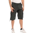 thumbnail image 2 of Men's Classic Flight Short  Basic Cargo Short Below Knee Shorts Capri Pants Elastic Waist Cargo Shorts Cotton Relaxed Fit Outdoor Multi Pocket Work Shorts, 2 of 8