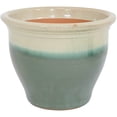 thumbnail image 3 of Sunnydaze Studio 18.5" x 18.5" x 15" Round Seafoam Ceramic Outdoor Planter, 3 of 13