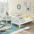 thumbnail image 3 of Stairway Twin-Over-Twin Bunk Bed with Storage and Guard Rail for Bedroom, Dorm-White, 3 of 7