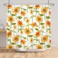 thumbnail image 5 of SUNOLIFE Yellow Sunflower Shower Curtain,Floral Waterproof Fabric Bathroom Curtain with Hooks,72x72 in, 5 of 5