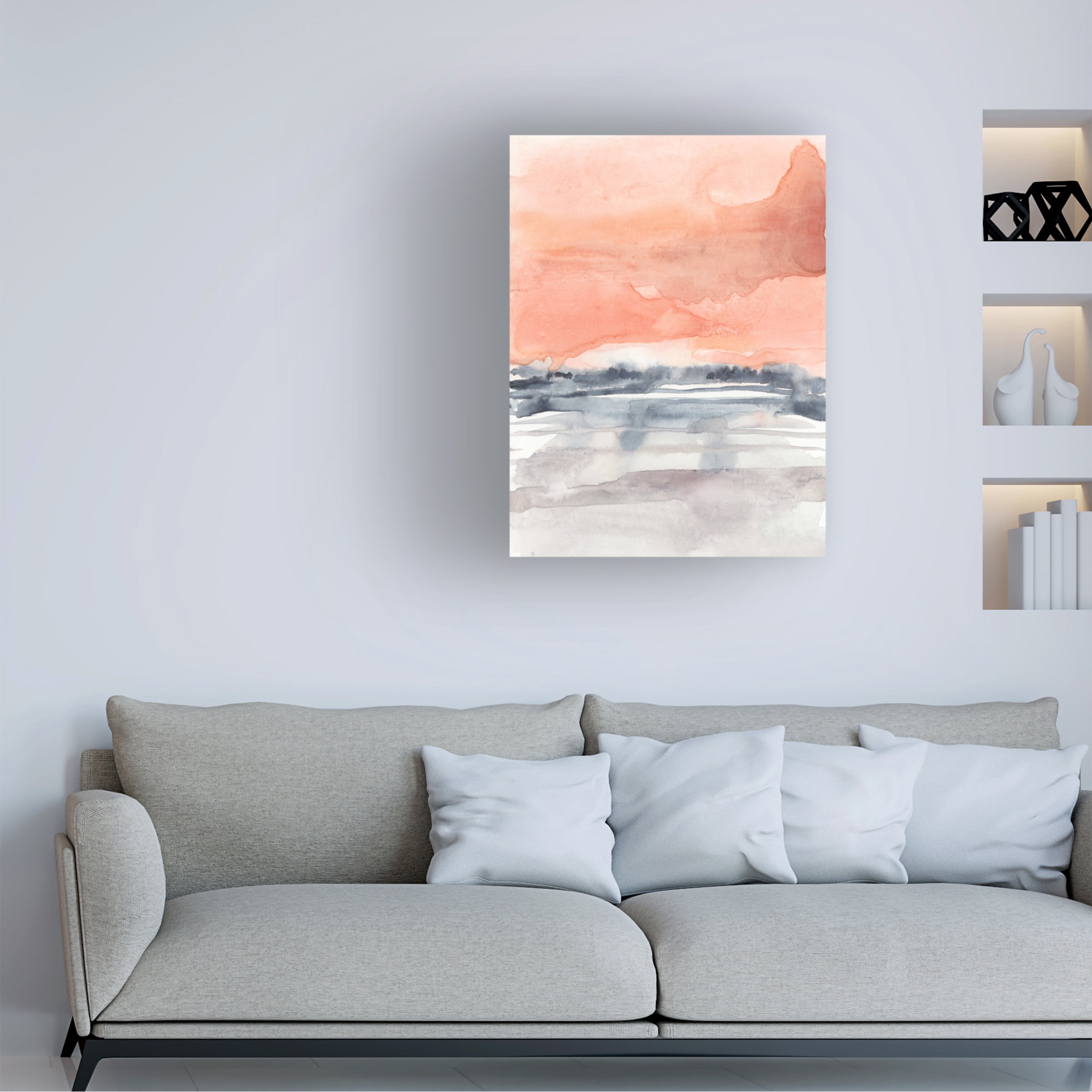Jennifer Goldberger 'Coral Sky I' Canvas Art