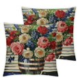 thumbnail image 2 of JRXY 2pcs Patriotic Pillow Cover Floral American Flag Vase 4th of July Decor Independence Day Decorations Memorial Day Striped Cushion Case for Sofa Couch White, 2 of 6