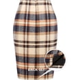 thumbnail image 2 of Blotona Women's Plaid High Waist Skirt Bodycon Pencil Casual Wool Midi Skirts for Teen Girls, 2 of 3