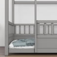 thumbnail image 6 of Oufan Twin Size House Floor Bed,Wooden Montessori Bed with House Roof Frame and Fence Guardrails,Twin Bed Frame for Boys, Girls, Gray, 6 of 10