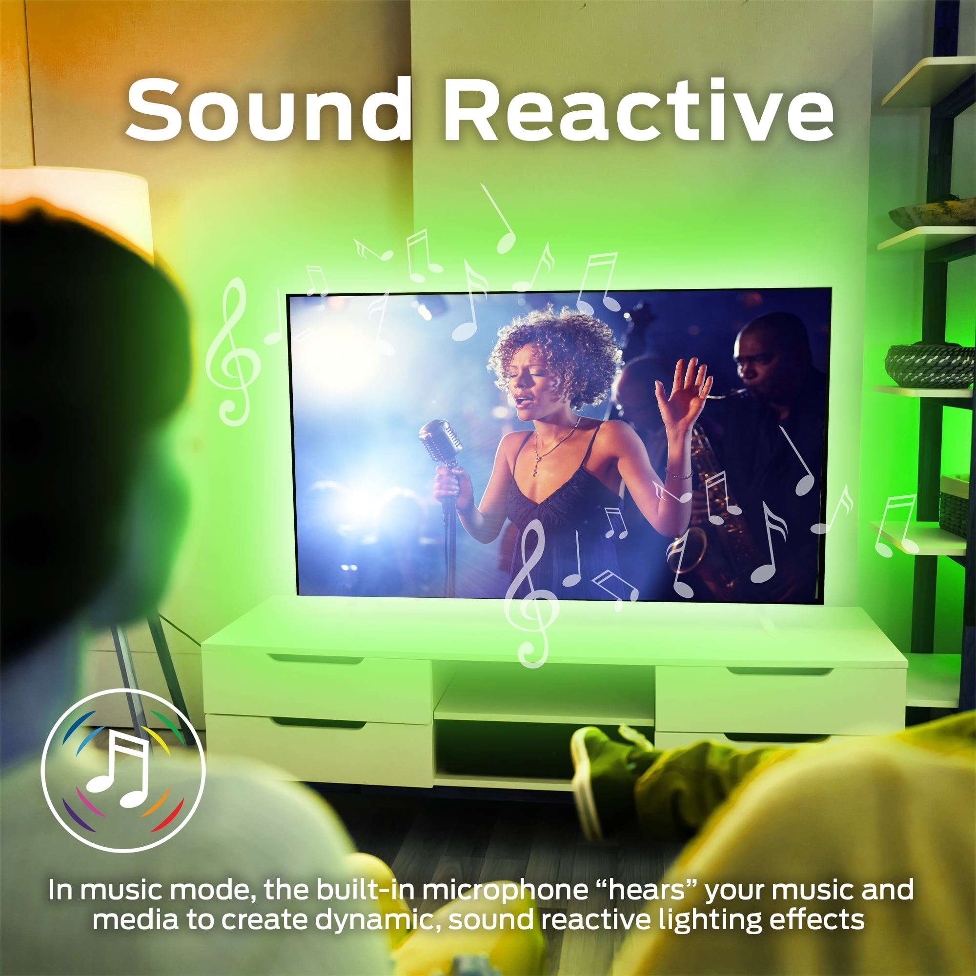Monster Smart 6.5ft Sound Reactive Indoor Multi-Color LED