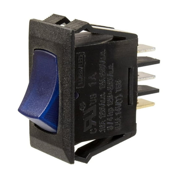 Sigma Switches Rocker Switch with Blue Light for RVs, Black