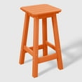 thumbnail image 2 of WestinTrends Malibu 24" HDPE Outdoor Patio Counter High Backless Square Bar Stools Set of Three, Orange, 2 of 8