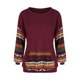 thumbnail image 1 of Más el tamaño de gota de hombro de Navidad Imprimir sudadera Rosegal  Mangas largas de talla grande, 1 of 5