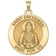 thumbnail image 2 of Picturesongold.Com Saint Dwynwen Round Religious Medal Necklace Pendants - 3/4 inch Size of a Nickel -Solid 14K White Gold, 2 of 6