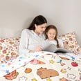 thumbnail image 4 of Erosebridal Cute Capybaras Full Size Comforter Sets 3 Pieces For Teens,Funny Food Bubble Tea Hamburger Dessert Animal Bedding Sets For Kids Boy Girls,Ultra Soft Home Decor, 4 of 7
