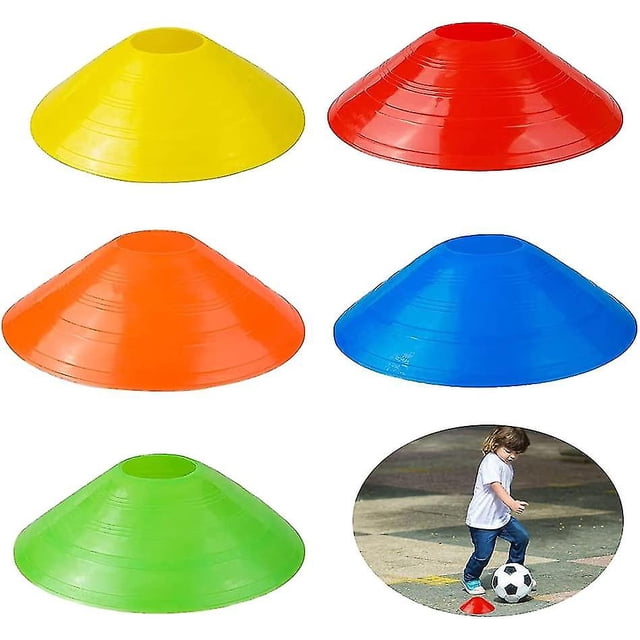 20 Soccer Cones Disc Cone Sets, Sports Speed And Agility Training Set, Used To Training Football, Basketball Athletes